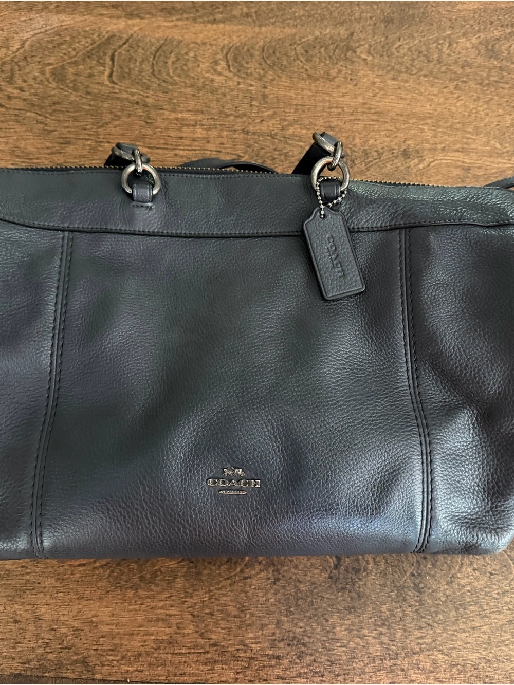 Coach Navy Blue Leather Purse/handbag